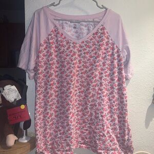 Woman Within Pink Floral Blouse